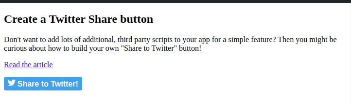 How to create a "Share to Twitter" button with HTML, CSS & Javascript